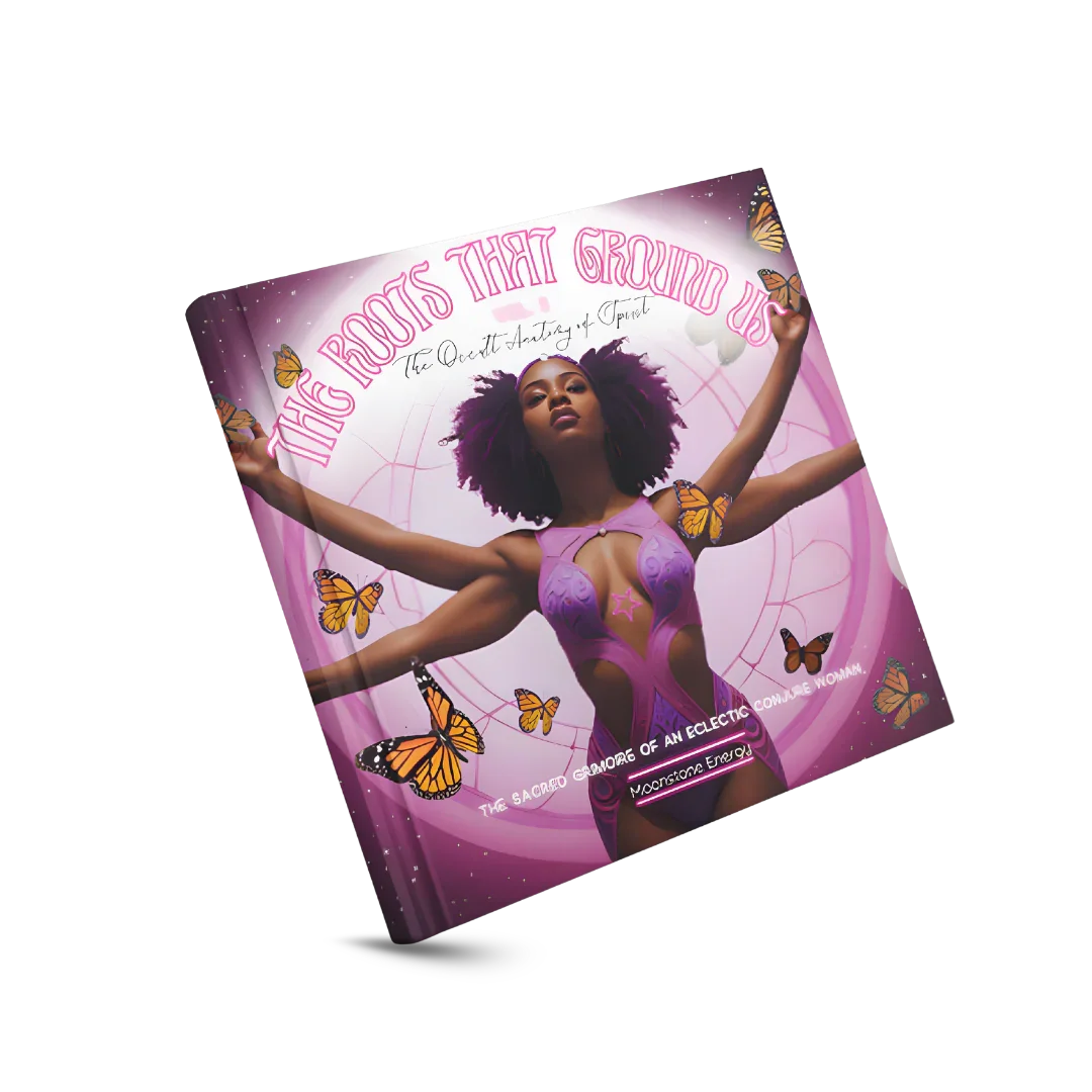 The Roots That Ground Us Vol. 3 (The Occult Anatomy of Spirit) book cover with spiritual artwork and butterflies.