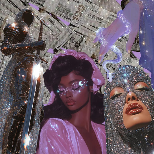 Heir of Venus Bundle featuring glittering fashion elements, money backdrop, and artistic expressions of beauty.